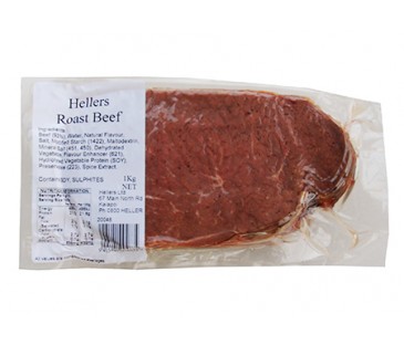 Hellers Roast Beef Sliced 1kg