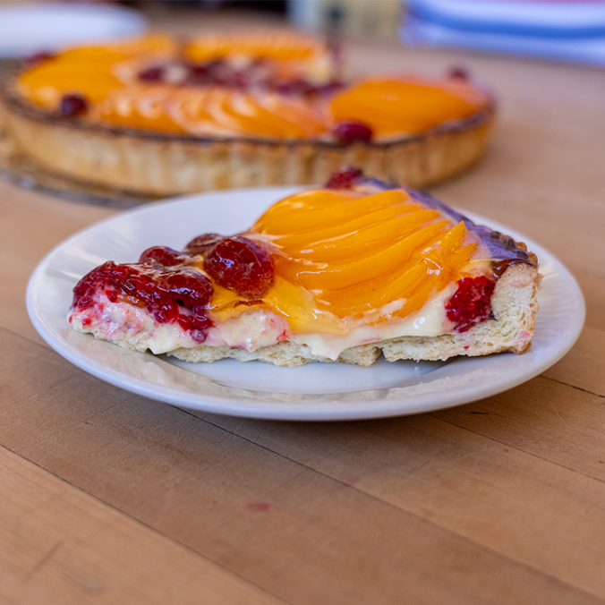 raspberry peach tart